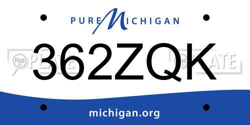 362ZQK Michigan License Plate