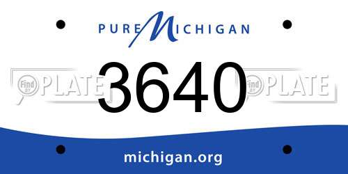 3640 Michigan License Plate