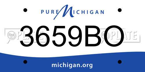 3659BO Michigan License Plate