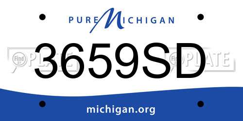 3659SD Michigan License Plate