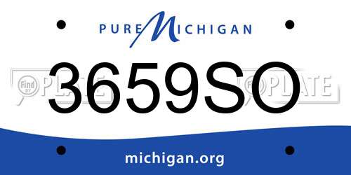 3659SO Michigan License Plate