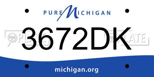3672DK Michigan License Plate