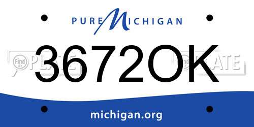 3672OK Michigan License Plate