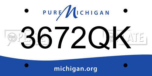 3672QK Michigan License Plate