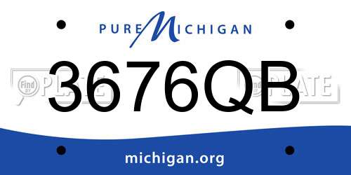 3676QB Michigan License Plate