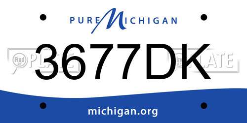 3677DK Michigan License Plate