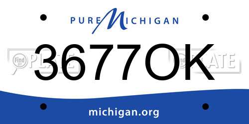 3677OK Michigan License Plate