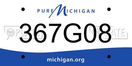 367G08 Michigan License Plate