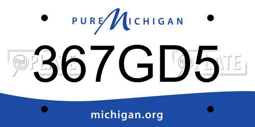 367GD5 Michigan License Plate