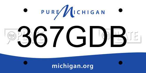 367GDB Michigan License Plate