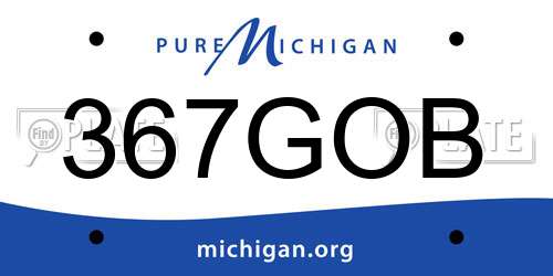 367GOB Michigan License Plate