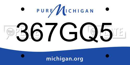 367GQ5 Michigan License Plate