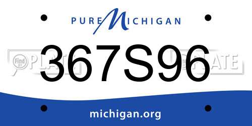 367S96 Michigan License Plate
