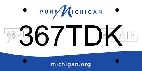 367TDK Michigan License Plate