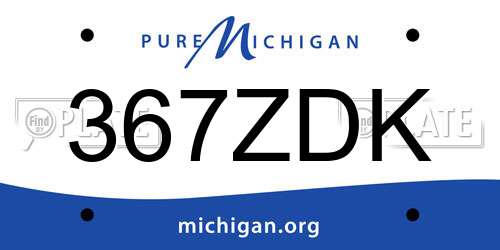 367ZDK Michigan License Plate