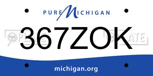 367ZOK Michigan License Plate