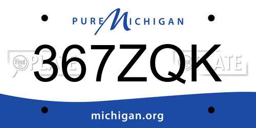 367ZQK Michigan License Plate