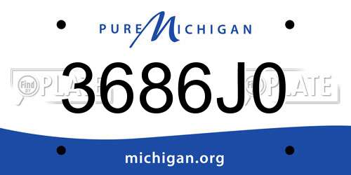 3686J0 Michigan License Plate