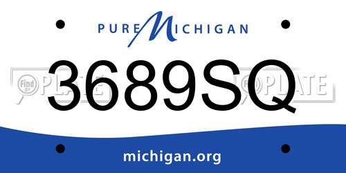 3689SQ Michigan License Plate