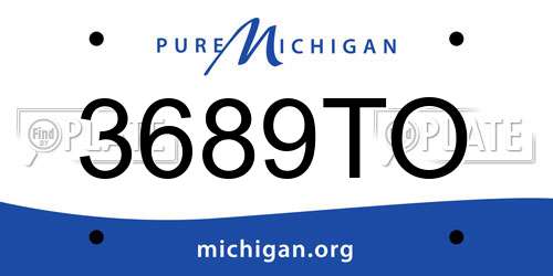 3689TO Michigan License Plate