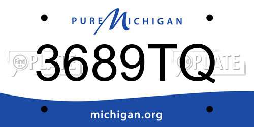 3689TQ Michigan License Plate