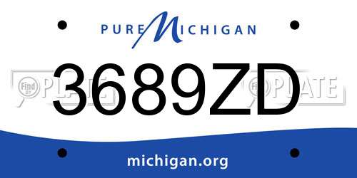3689ZD Michigan License Plate