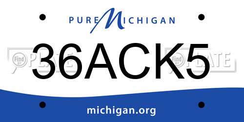 36ACK5 Michigan License Plate