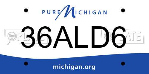 36ALD6 Michigan License Plate