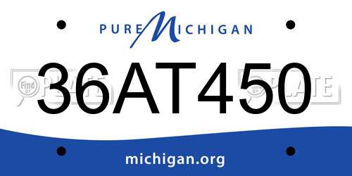 36AT450 Michigan License Plate