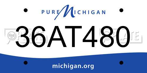 36AT480 Michigan License Plate