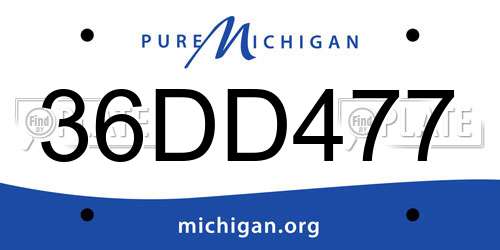 36DD477 Michigan License Plate