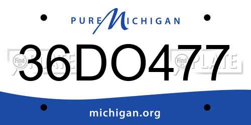 36DO477 Michigan License Plate