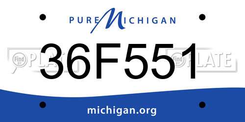 36F551 Michigan License Plate