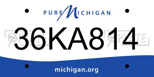 36KA814 Michigan License Plate