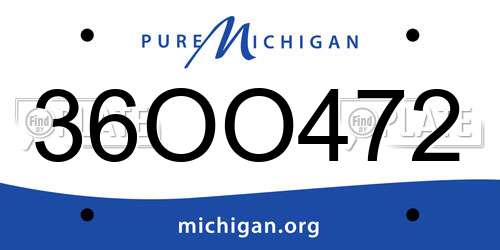 36OO472 Michigan License Plate