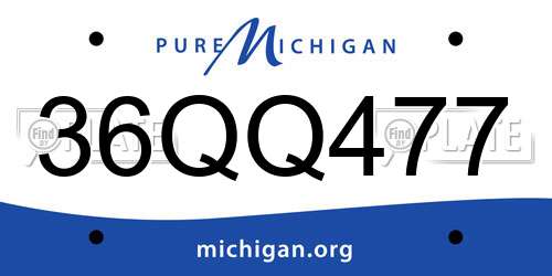 36QQ477 Michigan License Plate