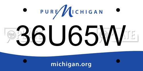 36U65W Michigan License Plate