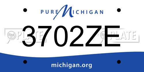 3702ZE Michigan License Plate