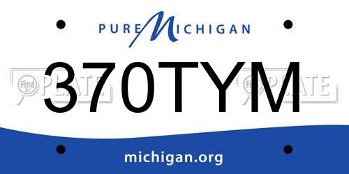 370TYM Michigan License Plate