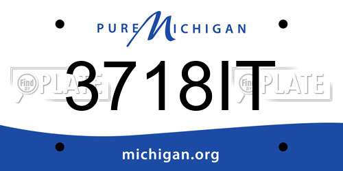 3718IT Michigan License Plate