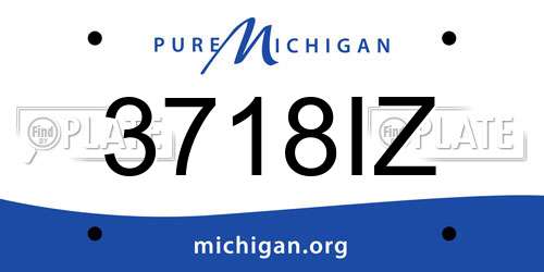 3718IZ Michigan License Plate