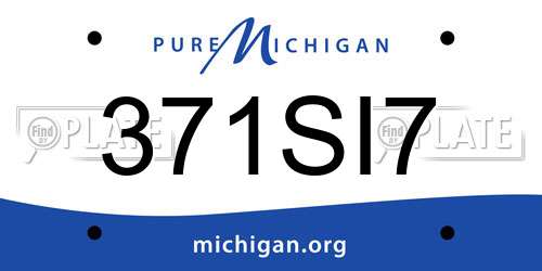 371SI7 Michigan License Plate