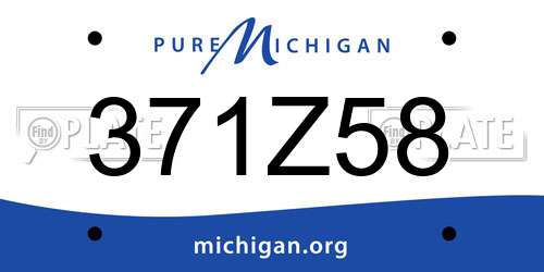 371Z58 Michigan License Plate