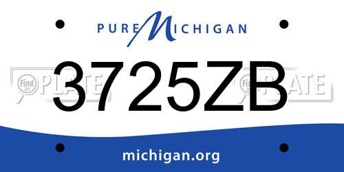 3725ZB Michigan License Plate