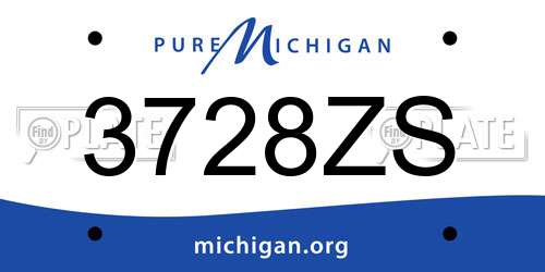 3728ZS Michigan License Plate
