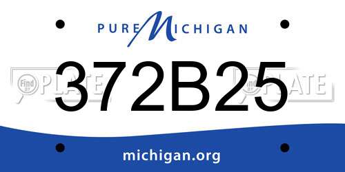 372B25 Michigan License Plate