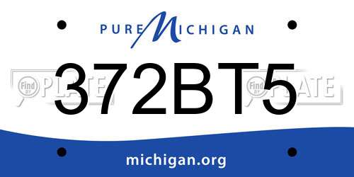 372BT5 Michigan License Plate