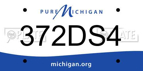372DS4 Michigan License Plate