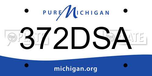372DSA Michigan License Plate