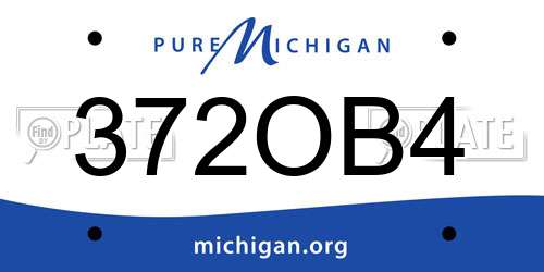372OB4 Michigan License Plate